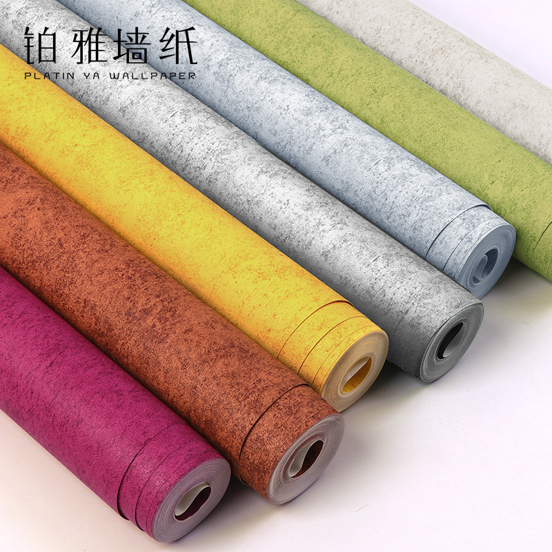 Nordic Grey Wallpaper Pure color yellow purple Living room Bedroom Silicon Algae Clay Wallpaper Ins Wind 2021 New