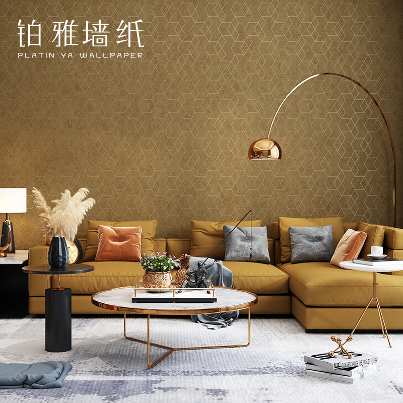 Nordic Geometry Graphics Square Wallpaper Living Room Bedroom TV Background Nonwoven Wallpaper Coffee Sense