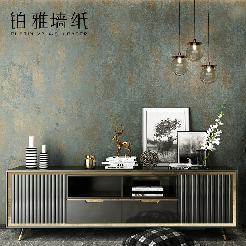 American retro pure colour vegetarian colour wallpaper Nordic bedroom French style living room TV background wallpaper 2023 new European style-Taobao