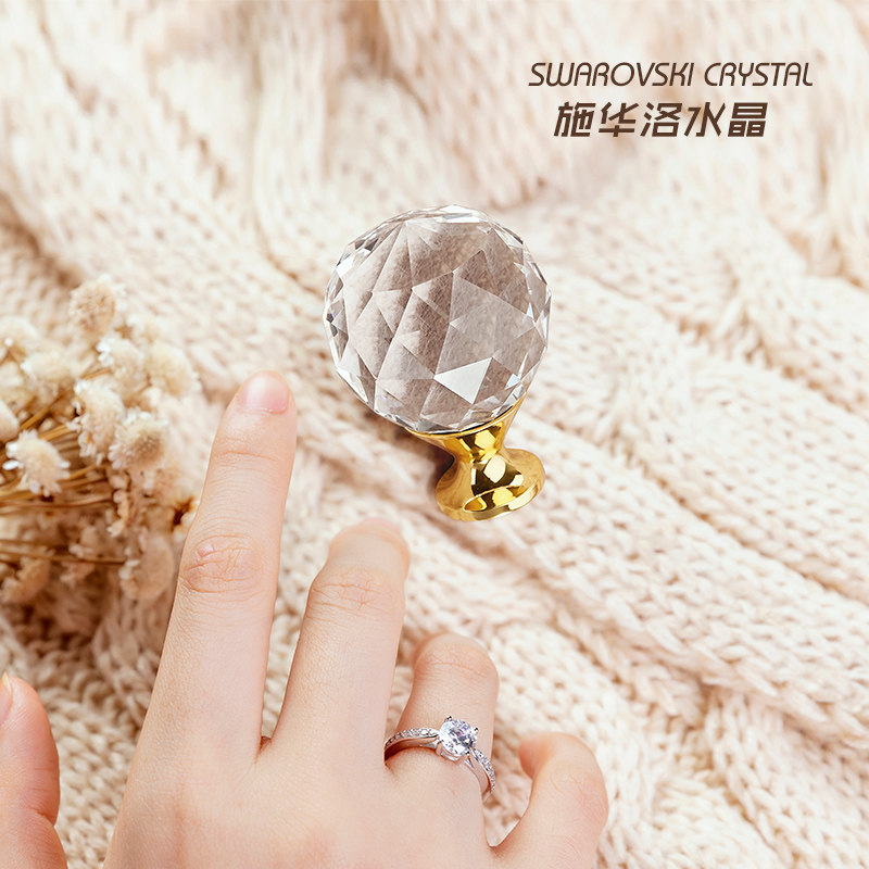 German KABO wardrobe handle cabinet door crystal handle single hole diamond cabinet glass ball small handle drawer handle