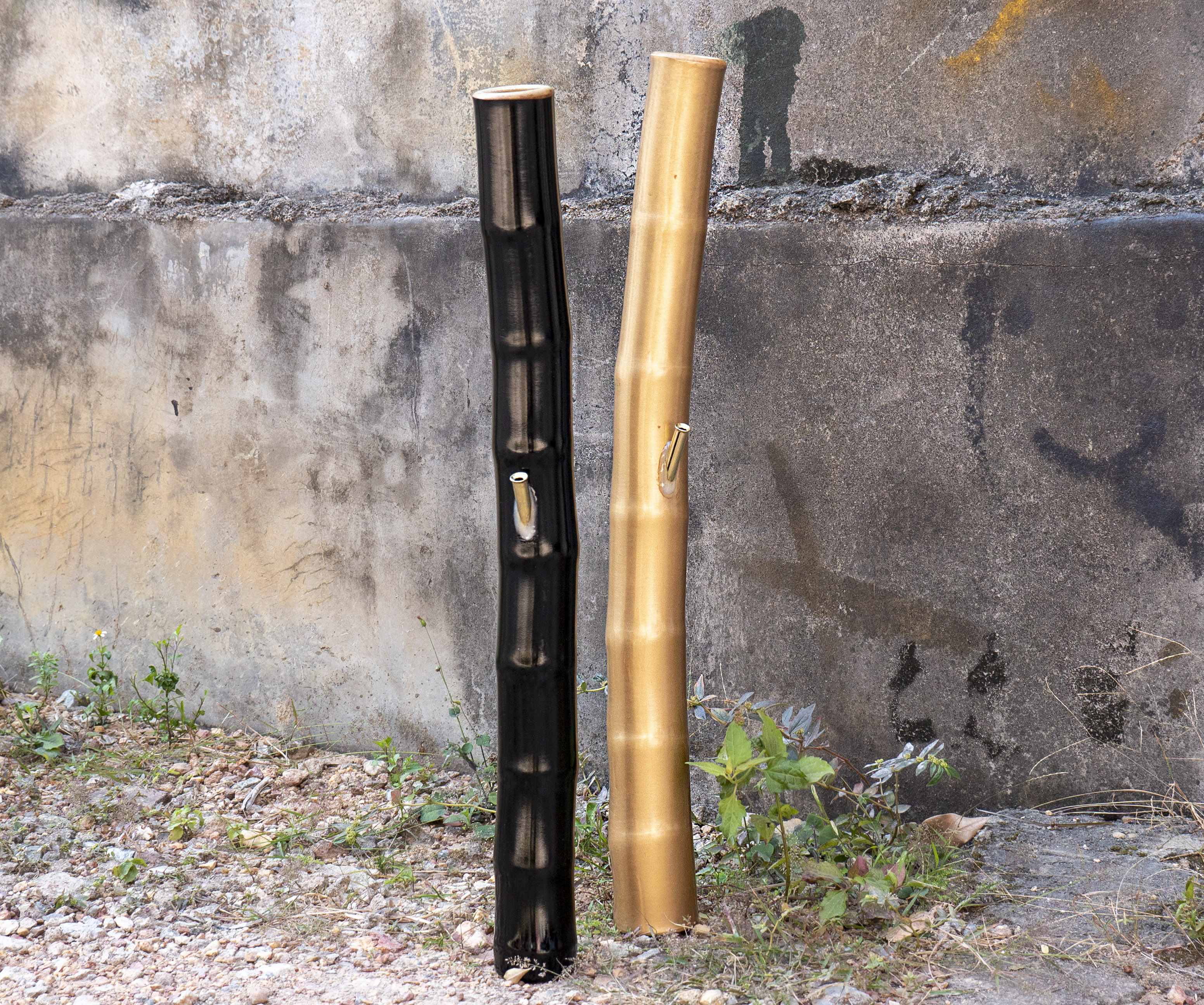 Tobacco Pipe Bamboo Fun Chinese Gourd Bamboo Hookah Black Gold Long Cantonese Smoking Set Yunnan Bong Pot