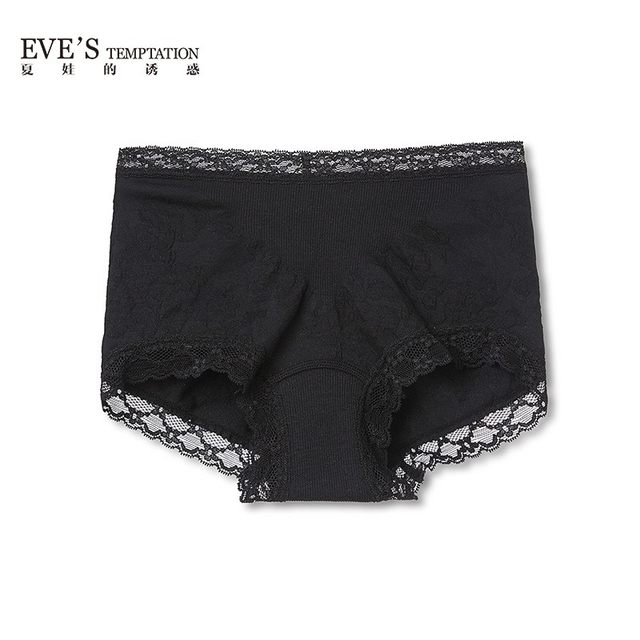 120 ຢວນ 3 ຄູ່ Eves Eve's Temptation Panties Feminine and Comfortable Boxer Briefs Lace Trim Mid-waist Tummy Control Panties