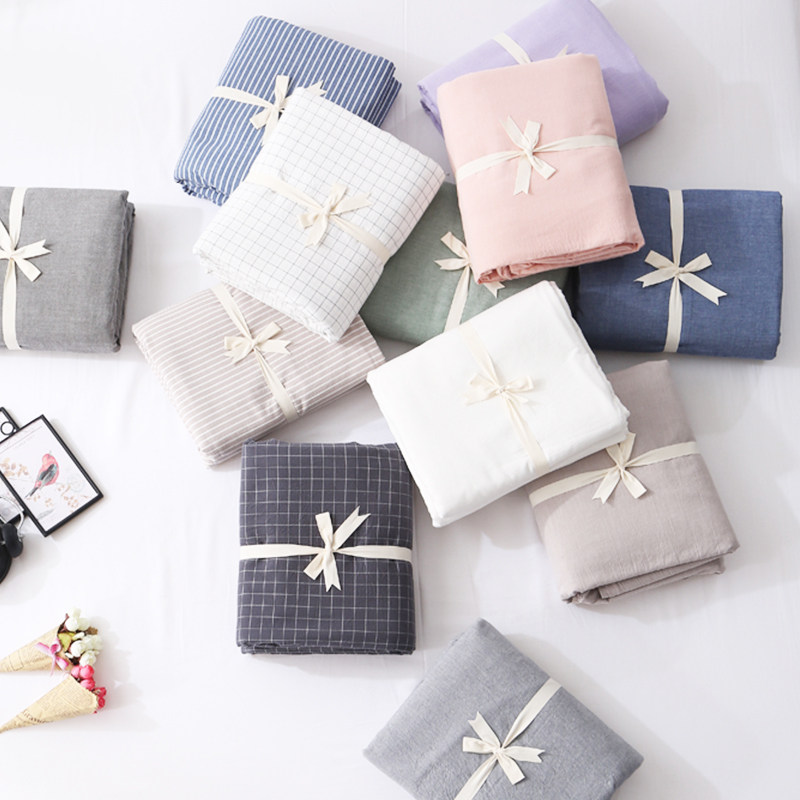 100% cotton washed cotton fitted sheet Single cotton bedspread Solid color Simmons mattress protective cover 1 5m1 8m sheets