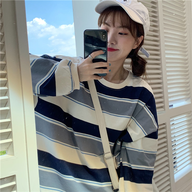 Official picture: Women's sweater, Korean version, 2020 spring and autumn stripe