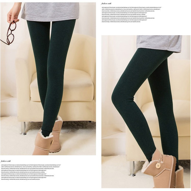 Mùa thu và mùa đông eo cao 500 gram Quần cotton nhiều màu sắc cộng với quần legging nhung dày Quần ấm cho nữ size lớn cộng với quần béo một quần thun nữ trung niên