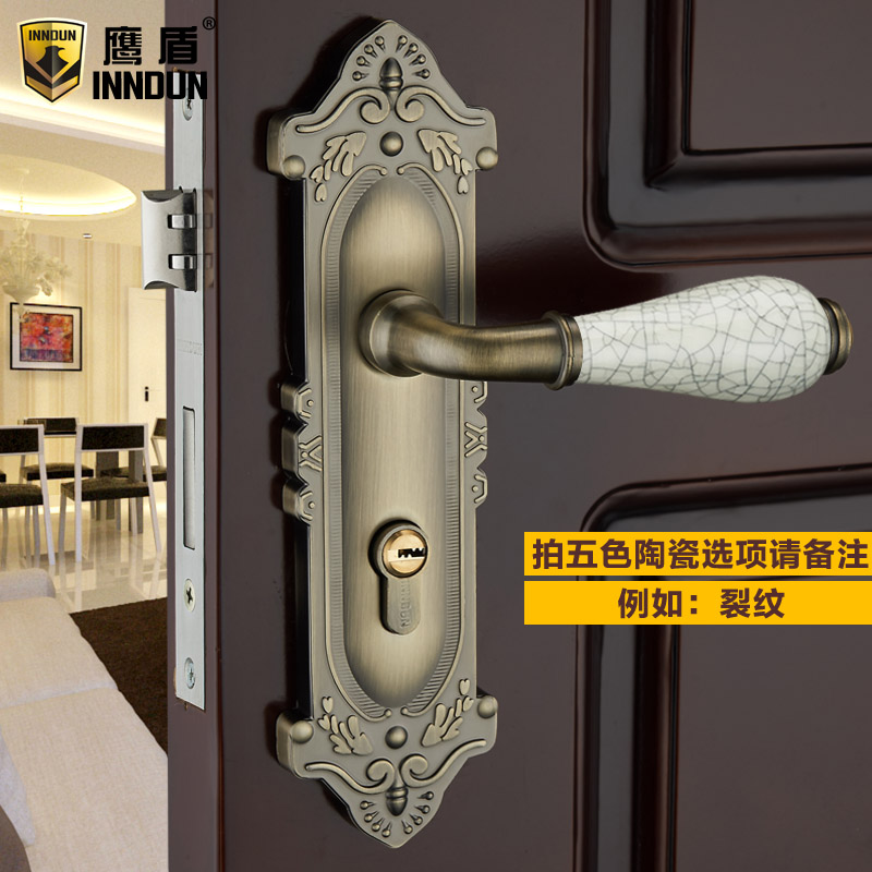 Eagle Shield Brief Eu Type Bedroom Door Lock Wood Door Room Door Lock Handle Antique Double Tongue Door Lock Panel hand lock
