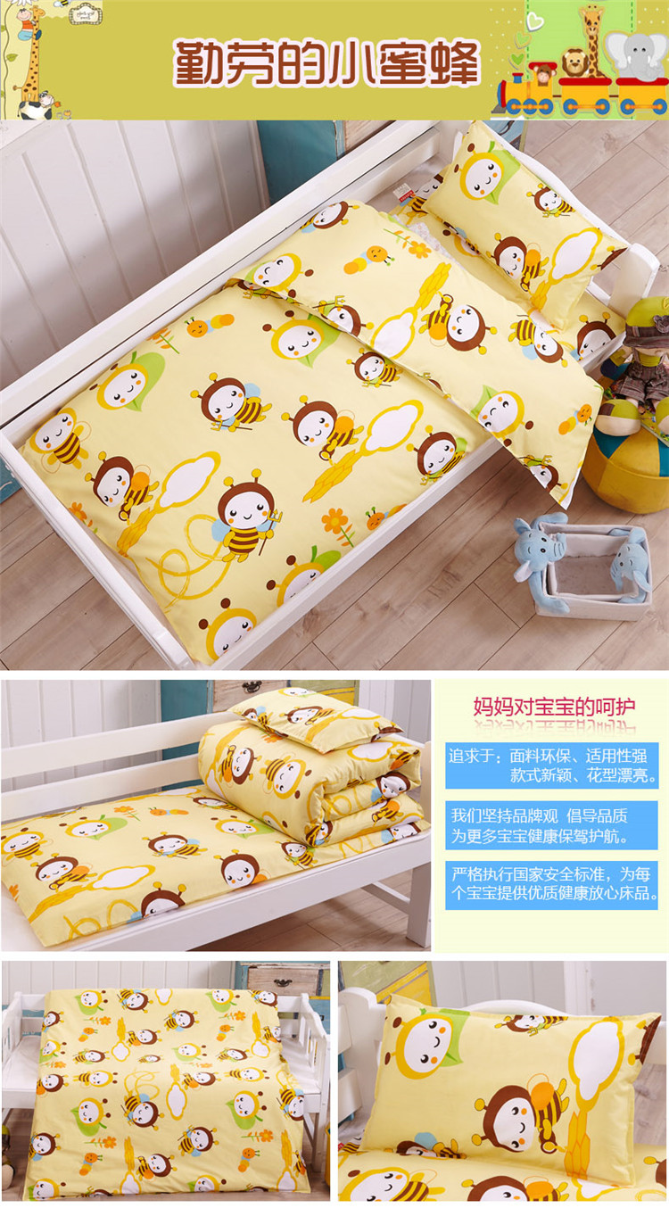 Trẻ em mẫu giáo của quilt ba mảnh cotton bé nap bộ đồ giường nhỏ bé cotton bộ đồ giường với core sáu mảnh