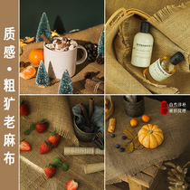Hemp Cloth Photo Props Retro Shooting Props Ornament Decorative Mesh Red Ancient Wind Swing Beat Food Photography Background Cloth