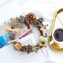 Festive flower ring vine ring vine ring flower shop DIY door hanging home decoration floral floral ring Christmas decorations