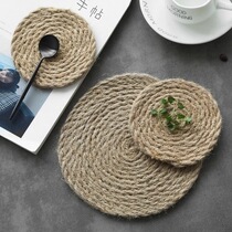 Day Style Fields Garden Wind linen straw Woven Heat Insulation Mat Natural Insulation Dining Mat Cups Cushion Bowls Cushion Teacup Cup Mat