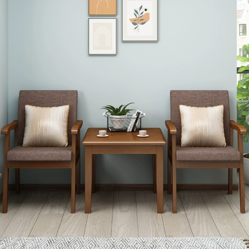 屹城 Сплошные деревянные столы и стулья Три -купюр для гостиной балконы чайный стол и стул Групповой конференция Стул отдых на спине сингл -диван