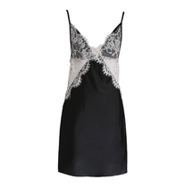 Spot premium satin eyelash lace stitching big backless sling nightdress sexy baby every day