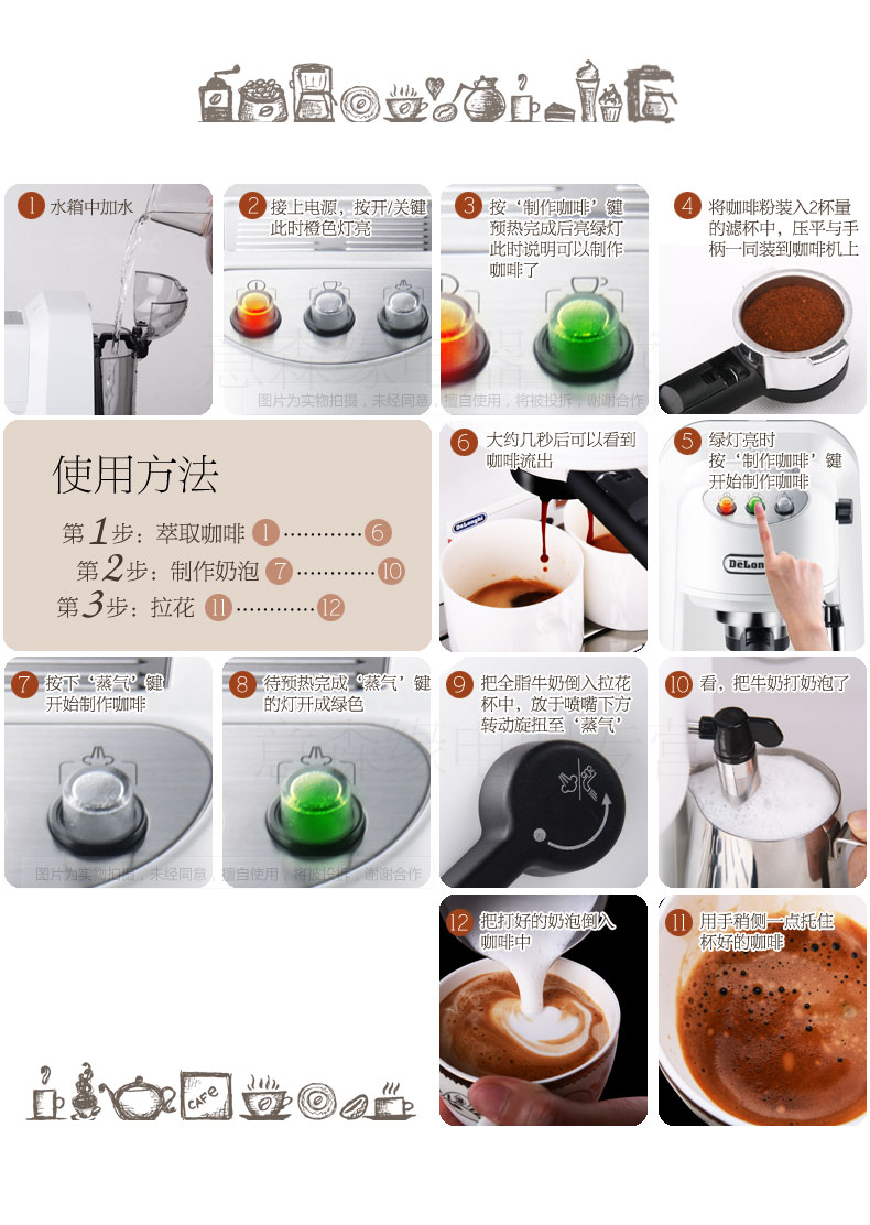 Máy pha cà phê espresso bán tự động Delonghi / DeLong EC250.W máy pha cà phê hạt cho gia đình