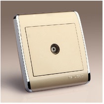 Tyli CCTV Socket Switch Panel 86 Type TH Champagne Golden One Cable Socket