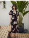 Mùa hè 2018 mới kỳ nghỉ Bali đầm đỏ bãi biển bãi biển in họa tiết retro dài nữ đầm dún eo