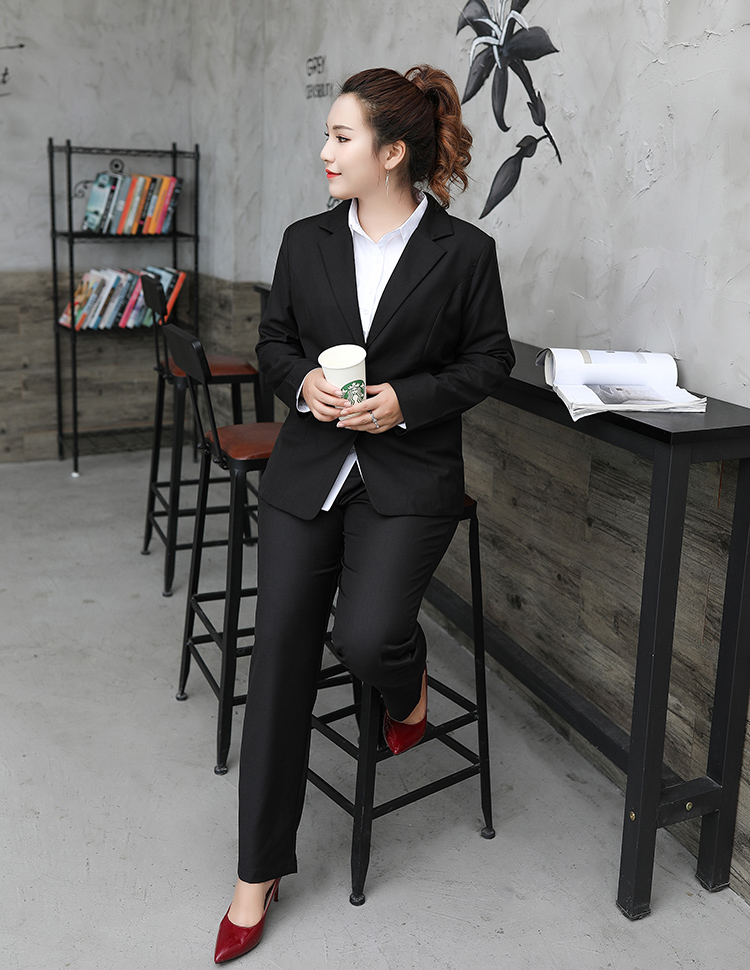 Áo khoác vest nữ size lớn mặc chuyên nghiệp mùa thu đông mùa đông mm200 kg chất béo cộng với phân bón để tăng quần yếm phù hợp với bộ đồ nữ quần áo thời trang nữ