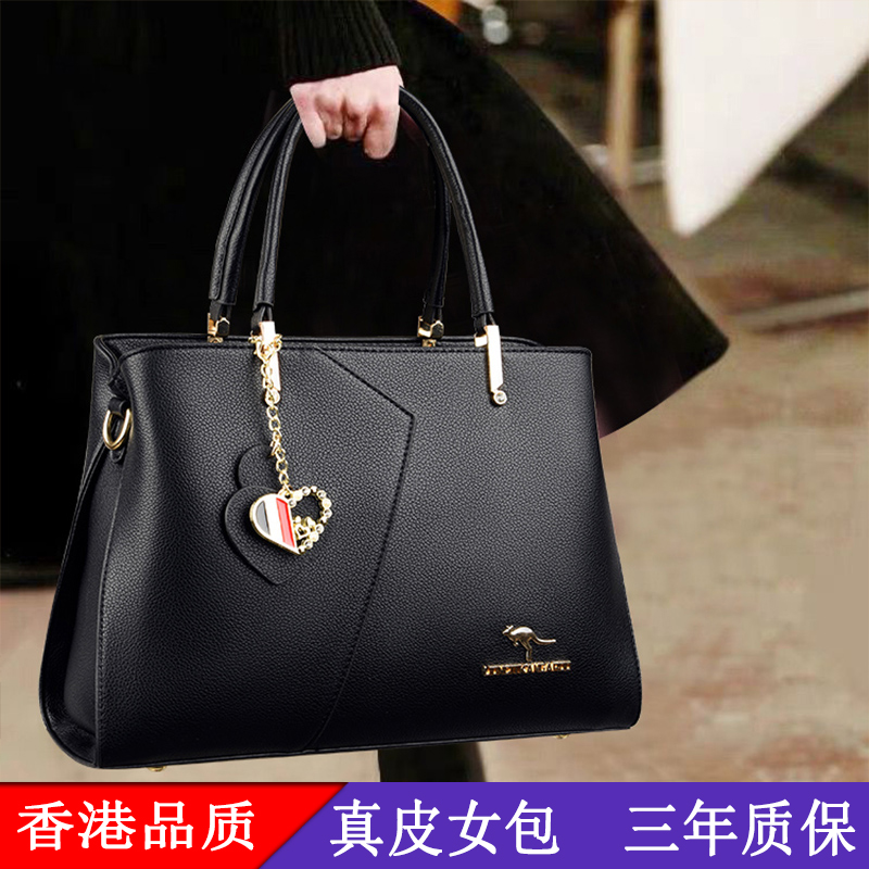 2022 New Tide Fashion Great Capacity Genuine Leather Women Bag Han Edition 100 Hitch Middle-aged Lady Single Shoulder Slanted Satchel Handbag