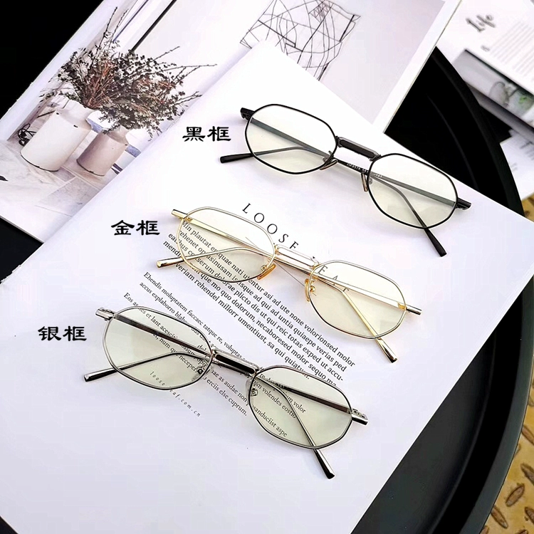 KB mới siêu nhỏ khung hình bát giác bát giác cận thị kính kim loại siêu nhẹ Đức không gây dị ứng chính xác kính louis vuitton