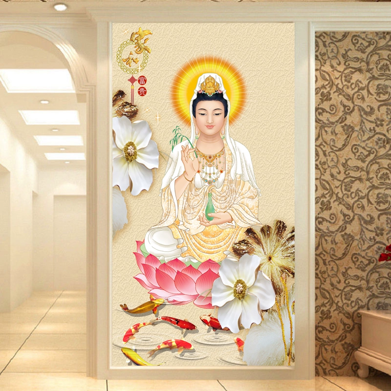 5d khâu kim cương sơn Phật Guanyin ngồi trên tòa sen Phật Guanyin loạt trên khoan kim cương thêu thanh khoan 2019 sơn mới - Công cụ & phụ kiện Cross-stitch