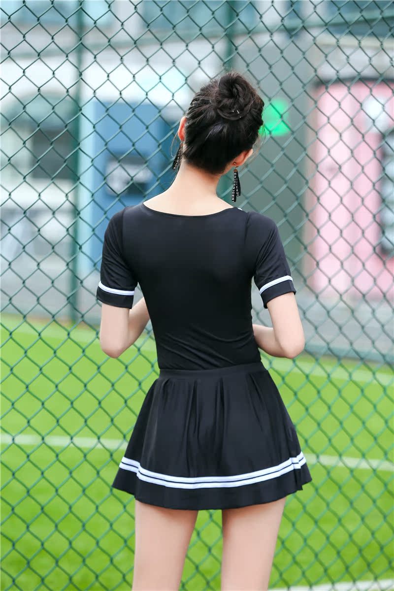 Mới váy đỏ đen nửa tay áo du lịch một mảnh Ngọt ngào thời trang bảo thủ gian hàng nhà máy áo tắm trực tiếp đồ bơi nữ liền thân dài tay quần dài