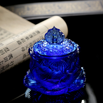 Home Buddha Hall Seven Treasures Glazed Buddha Holy Water Cup Guanyin Water Supply Cup Pharmacist Buddha Glazed Treasure Lotus Water Cup