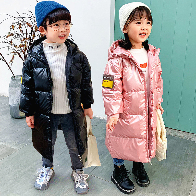 2021 new children exempt from shut-down clothes girl boy has long over knee long version of female male baby thickened CUHK