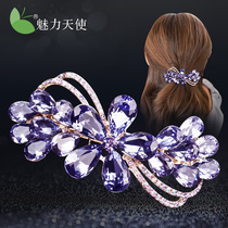  Large spring clip Korean version of hair accessories Adult ponytail clip back of the head hairpin Rhinestone mother hairpin horizontal clip accessories