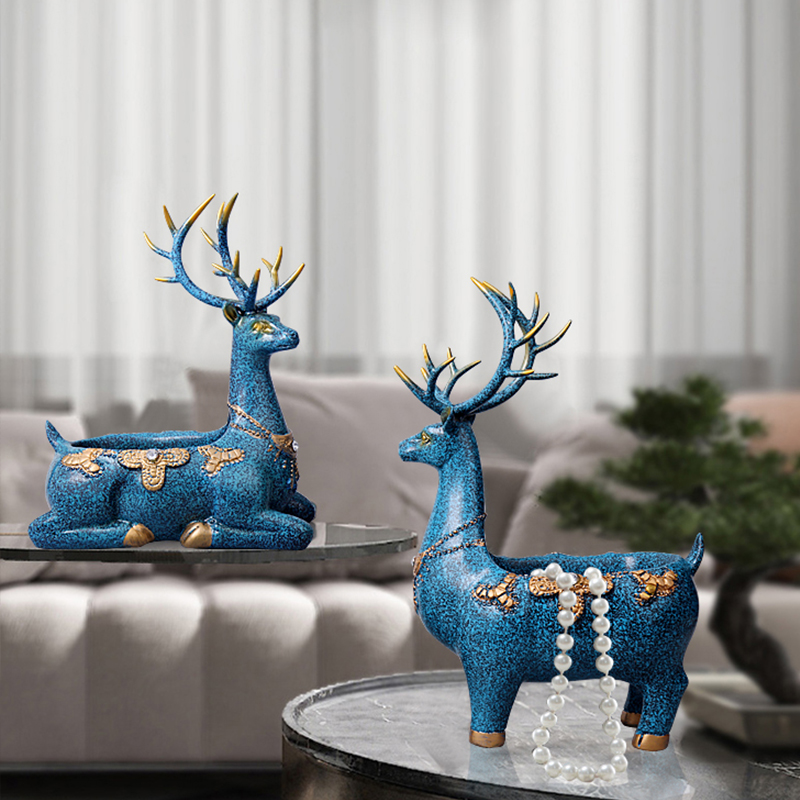 Nordic lucky Elk ornaments Living room entrance Creative home decorations Shoe cabinet Coffee table Key sundries storage box