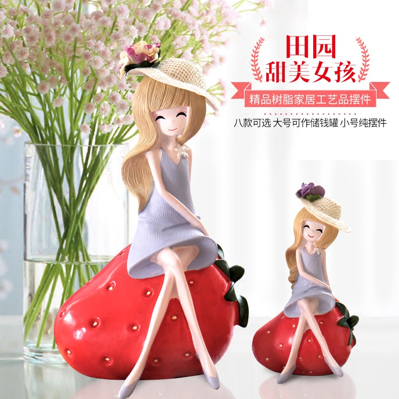 Creative Home Decorations Fruit Girl Birthday Girl Resin Little Fittings Children's Room Office