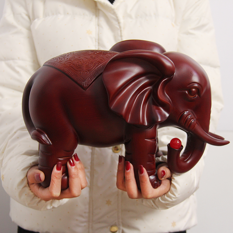 Lucky elephant decoration A pair of large living room TV cabinet Town house Feng Shui home decoration opening housewarming gift