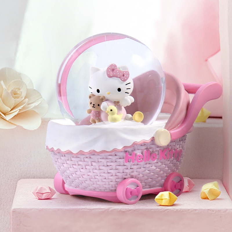 jarll water crystal ball music box spinning octaphonic box Kitty send girl children creative Valentine's birthday present