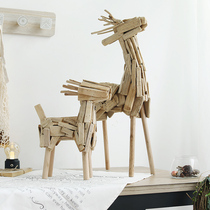 Driftwood decorations floor-to-floor large wooden ornaments Bar Cafe studio shop windows display Elk