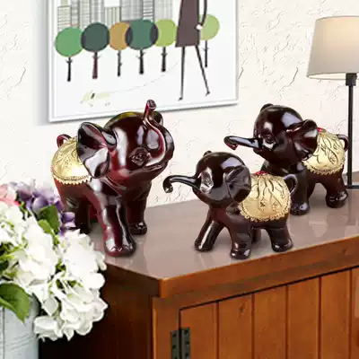 Auspicious fortune elephant decoration pair of wine cabinet creative home accessories living room TV cabinet decoration wedding gift