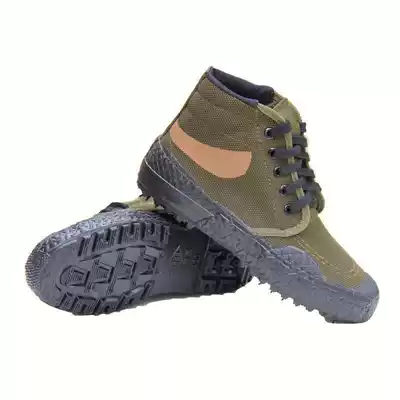 High-barrel construction site labor insurance shoes Combat training shoes Liberation shoes rubber shoes yellow sneakers migrant workers labor shoes non-slip wear-resistant canvas shoes