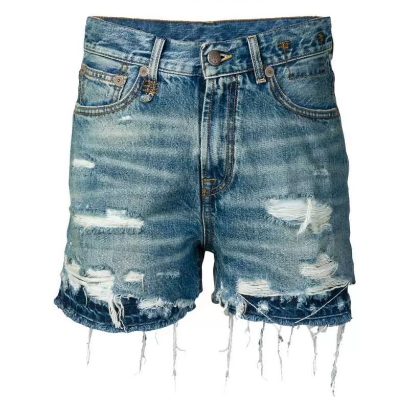 Giảm giá 25% khi mua R13 nữ 2020 mùa xuân sản phẩm mới khâu quần short denim denim quần đi biển gió - Quần bãi biển