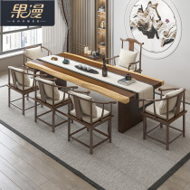  New Chinese tea table and chair combination Simple modern household solid wood Kung Fu small coffee table office tea room Zen tea