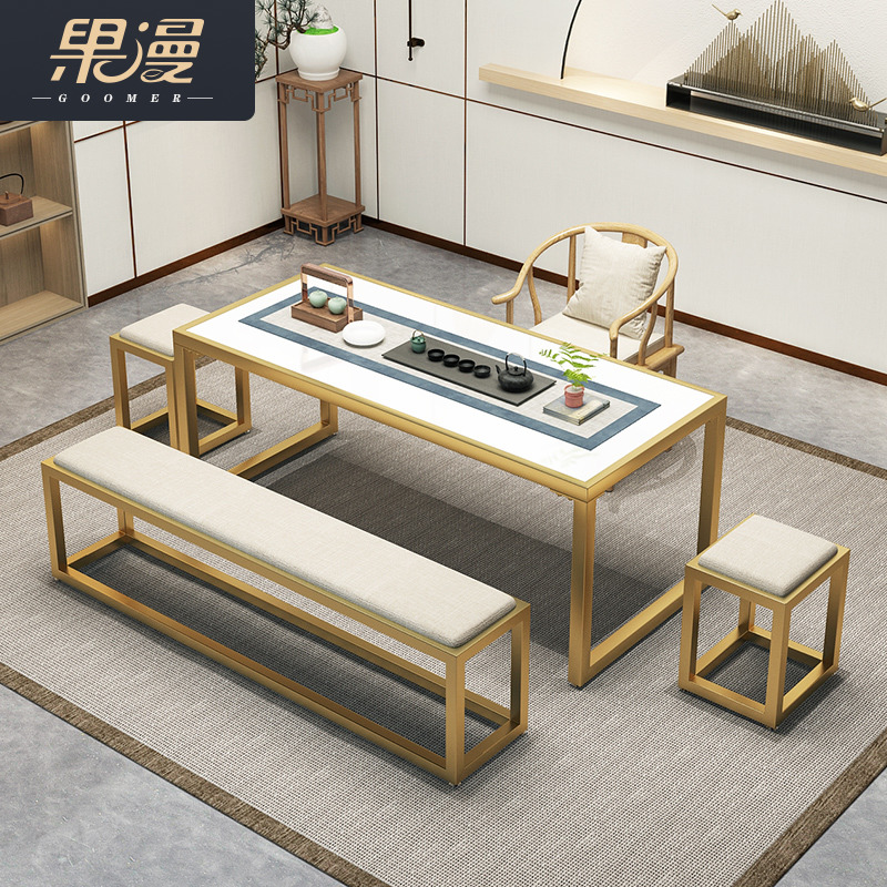 Nordic Iron Art Light Extravagant Solid Wood Tea Table Tea Table Tea Table Office Simple Tea Table And Chairs Combined Balcony Casual Tea Table