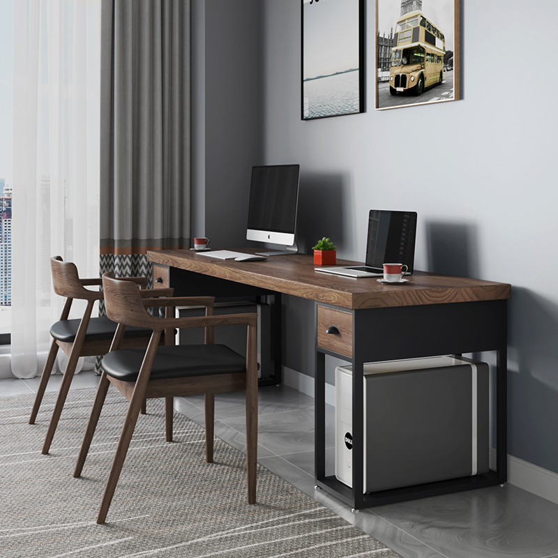 Desk Writing Desk Students Home Bedroom Double Learning Table Bench Solid Wood Computer Desk Desktop Desk-Taobao