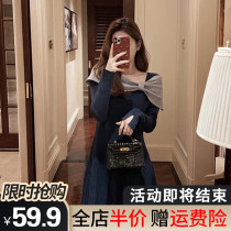 Early spring 2021 new foreign style with French temperament fat mm Womens jumpsuit high-end sweater