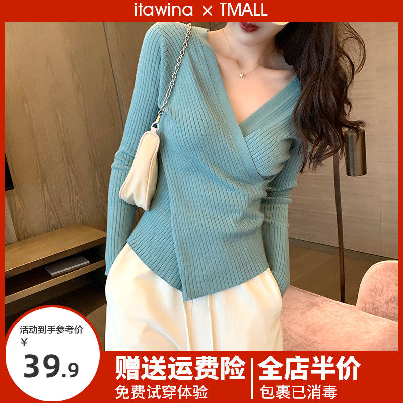 Needle loom sweater with a beautiful foreign pie in a dress design feel blouses Early spring 2022 New spring and autumn