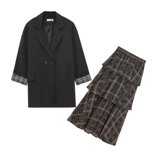 Костюм, платье, осенний демисезонный весенний комплект, изысканный стиль, французский стиль