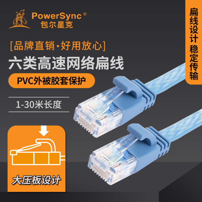 Bauer Stark Cat6 series six types of network cable high-speed stable flat connecting line broadband line 6 twisted pair-Taobao