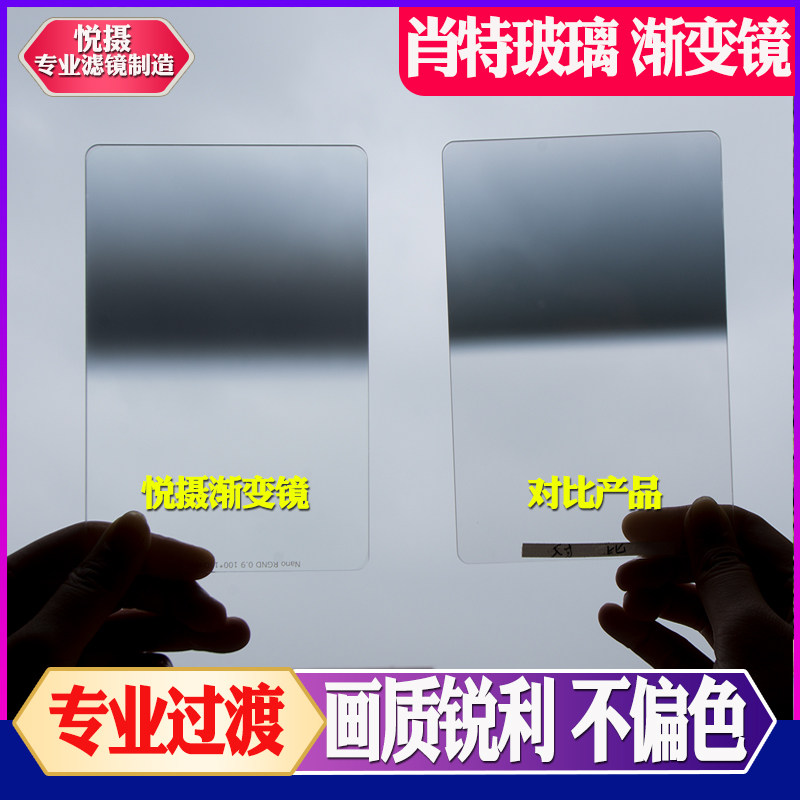 Yue Photo medium gray gradient mirror 100 150mmGND square insert Soft and hard reverse gradient gray square mirror filter set