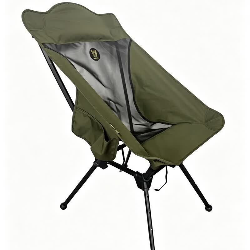 Leopard Captain Leisurely Reclining Chair for Camping and Relaxation, Green Mesh Fabric Leopard Captain Leisurely Reclining Chair for Camping and Relaxation, Green Mesh Fabric