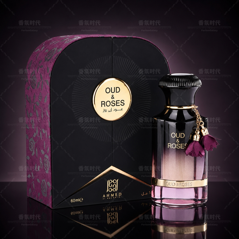 Ahmed Al Maghribi Oud & Roses Ebony Rose Unisex Edp Middle East Gift Box