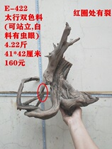 Taihang cliff cypress shape wool wood boutique red and white aging material ornaments Natural root carving Tuotu Tuotu two-color