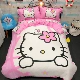 Phim hoạt hình kt Hello Kitty lưới màu đỏ trẻ em giường bông ba hoặc bốn bộ bông công chúa gió giường chăn tấm