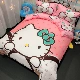 Phim hoạt hình kt Hello Kitty lưới màu đỏ trẻ em giường bông ba hoặc bốn bộ bông công chúa gió giường chăn tấm