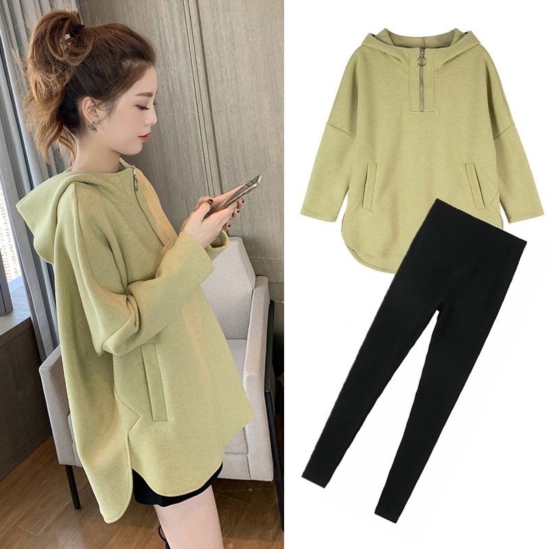 Pregnant Woman Spring Clothing Suit Fashion Models 2022 New Casual Blouses Women Spring Autumn Net Infrared Out Long Sleeves Casual Thick Cotton