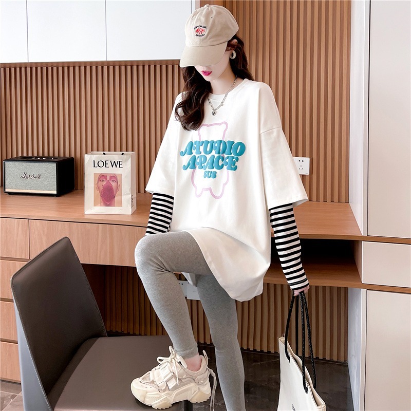 Pregnancy Woman Dress Spring Clothing Blouse Women's T-shirt With Long Version Long Sleeve Suit Out Of Fashion Web Red Spring And Autumn Style Undershirt